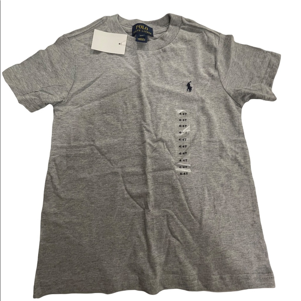 Polo Ralph Lauren Toddler Kids T Shirt Grey Boys Short Sleeve Cotton 4T